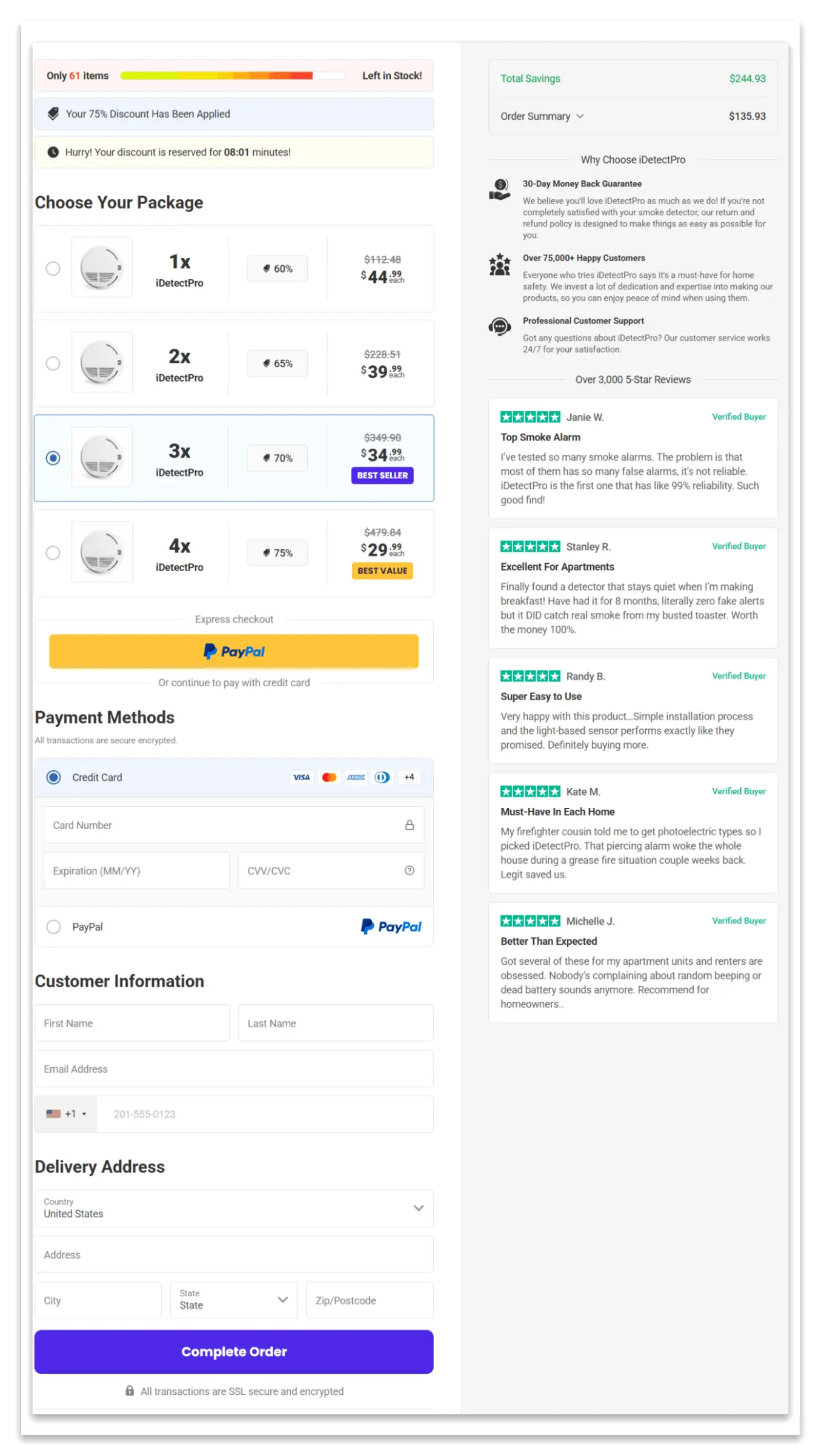 iDetectPro Secure Checkout Page